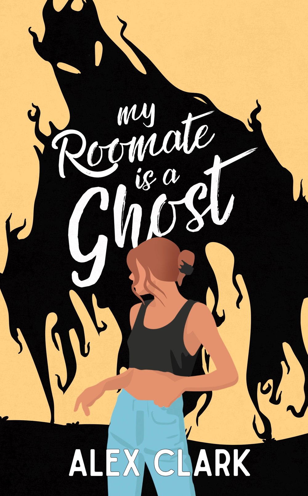 Couverture de My roommate is a ghost, romance saphique d’Halloween d’Alex Clark